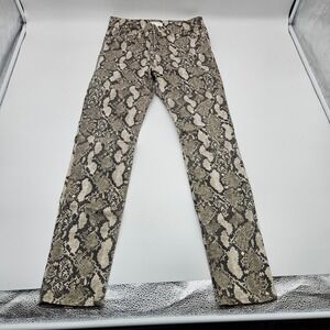 H&M Snake Print Skinny Pants Women US 8 Black Tan Neutral Fashion